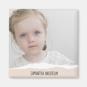 Modern minimalistisches Foto & personalisierter Te Magnet