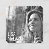 Modern Minimalistisches Foto Visitenkarte mit/ Soz (Vorderseite)