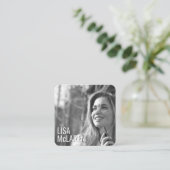 Modern Minimalistisches Foto Visitenkarte mit/ Soz (Stehend Vorderseite)