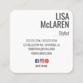 Modern Minimalistisches Foto Visitenkarte mit/ Soz (Rückseite)