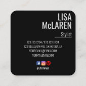 Modern Minimalistisches Foto Visitenkarte mit/ Soz (Rückseite)