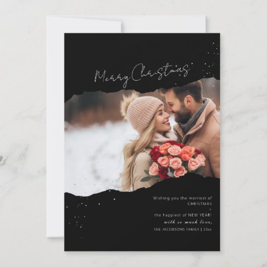 Modern Minimalistisches Foto Weihnachtskarte Einladung (Vorderseite)