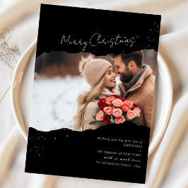 Modern Minimalistisches Foto Weihnachtskarte Einladung