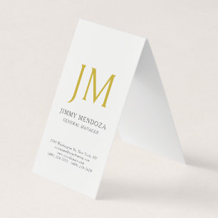Modern minimalistisches goldenes Monogramm schlich Visitenkarten