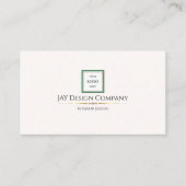 Modern Minimalistisches grün grenzübergreifendes F Visitenkarte (Vorderseite)