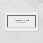 Modern Minimalistisches Grün Visitenkarte (Vorderseite)