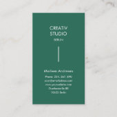 Modern Minimalistisches Grün Visitenkarte (Vorderseite)