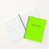 Modern Minimalistisches Grünes Notebook Notizblock (Innenseite)
