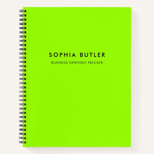 Modern Minimalistisches Grünes Notebook Notizblock (Vorderseite)