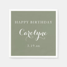 Modern minimalistisches Hellgrün zum Geburtstag