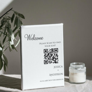 MODERN minimalistisches Hochzeitssitzdiagramm Qr C Sockelschild