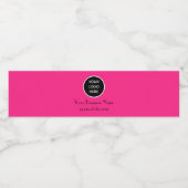 Modern Minimalistisches Hot Pink Custom Logo Moder Wasserflaschenetikett (Einzelnes Label)