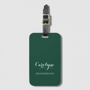 Modern minimalistisches Jägergrün  Gepäckanhänger
