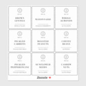 Modern Minimalistisches Logo-Lebensmittelspeicherl Aufkleber (Blatt)