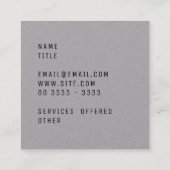 Modern Minimalistisches Logo Quadratische Visitenkarte (Rückseite)