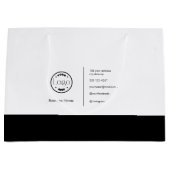 Modern Minimalistisches Logo Schwarz/Weiß Große Geschenktüte (Vorderseite)