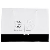 Modern Minimalistisches Logo Schwarz/Weiß Große Geschenktüte (Rückseite)