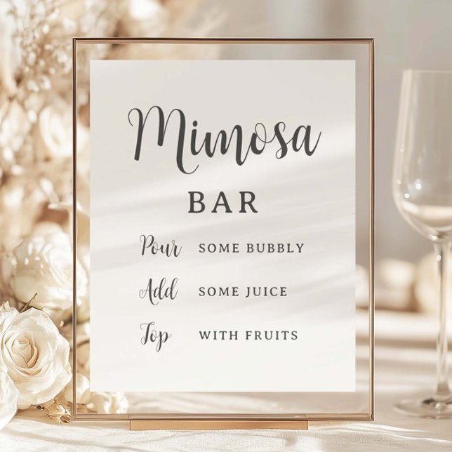 Modern Minimalistisches Mimosa Bar Tabletop Zeiche (Von Creator hochgeladen)