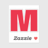 Modern Minimalistisches Monogramm Aufkleber (Blatt)