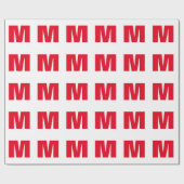 Modern Minimalistisches Monogramm Geschenkpapier (Flach)