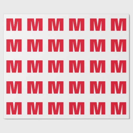 Modern Minimalistisches Monogramm Geschenkpapier (Flach)