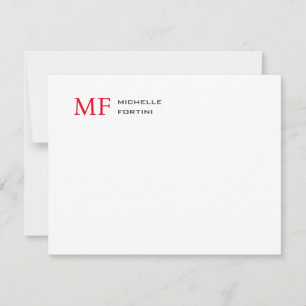 Modern minimalistisches Monogramm Initial schlicht RSVP Karte