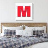 Modern Minimalistisches Monogramm Leinwanddruck (Insitu (Schlafzimmer))