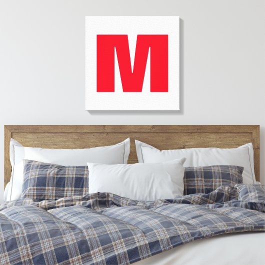 Modern Minimalistisches Monogramm Leinwanddruck (Insitu (Schlafzimmer))