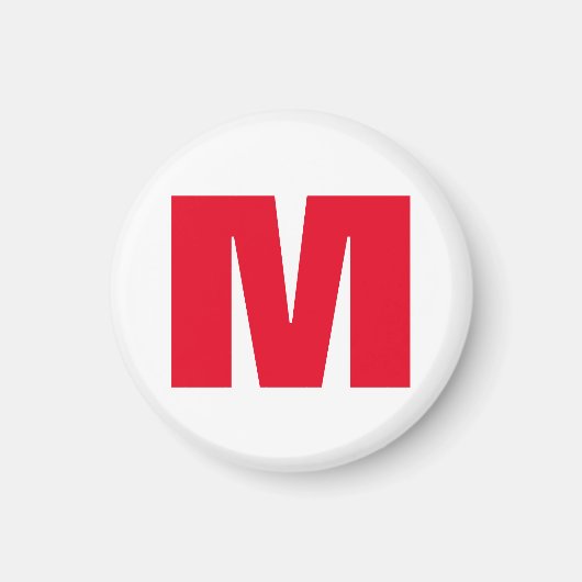 Modern Minimalistisches Monogramm Magnet (Vorne)