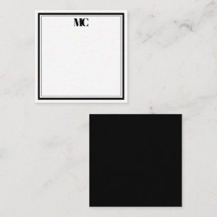 Modern minimalistisches Monogramm mit zwei Rändern Mitteilungskarte