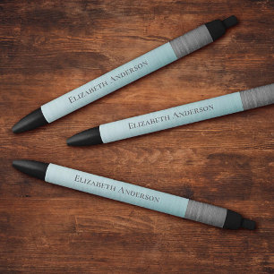 Modern minimalistisches Monogramm Name Türkis Meta Kugelschreiber