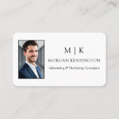 Modern Minimalistisches Monogramm oder Logo-Foto h Visitenkarte (Vorderseite)