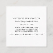 Modern Minimalistisches Monogramm oder Logo hinzuf Quadratische Visitenkarte (Rückseite)