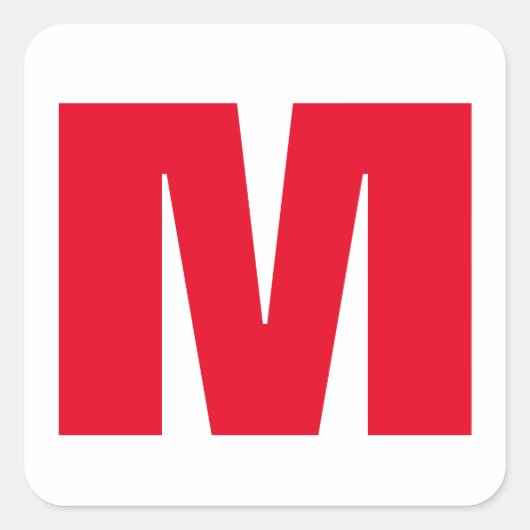 Modern Minimalistisches Monogramm Quadratischer Aufkleber (Vorderseite)