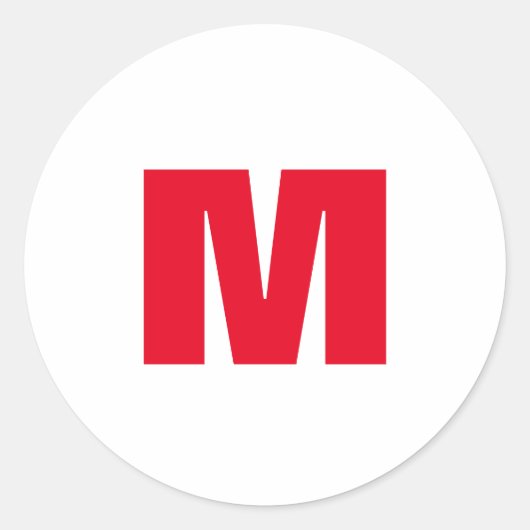 Modern Minimalistisches Monogramm Runder Aufkleber (Vorderseite)