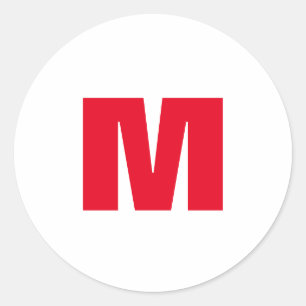 Modern Minimalistisches Monogramm Runder Aufkleber