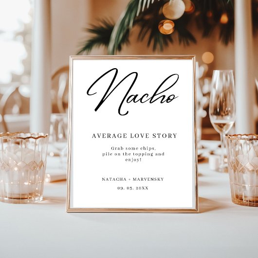 Modern Minimalistisches Nacho Bar Wedding Station- Poster
