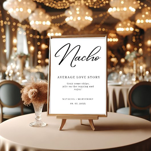 Modern Minimalistisches Nacho Bar Wedding Station- Sockelschild