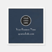 Modern Minimalistisches Navy Blue Business Logo Mo Serviette (Vorderseite)