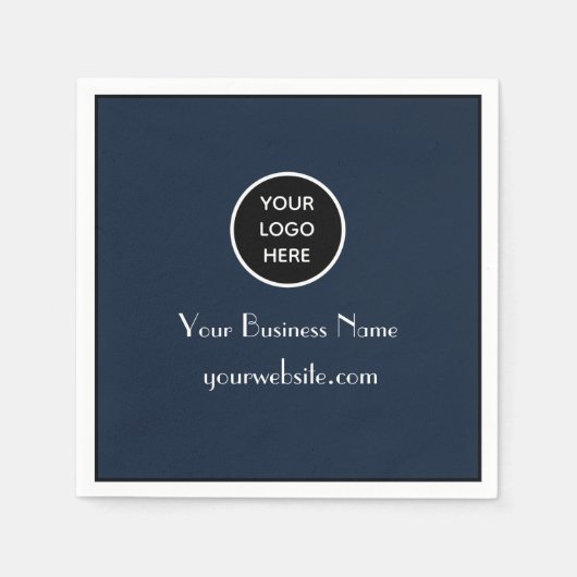 Modern Minimalistisches Navy Blue Business Logo Mo Serviette (Vorderseite)