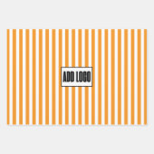 Modern Minimalistisches Orange- und Weißlogo Geschenkpapier Set (Vorderseite)