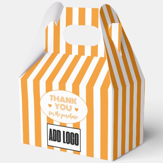 Modern Minimalistisches Orange- und Weißlogo Geschenkschachtel (Vorderseite)