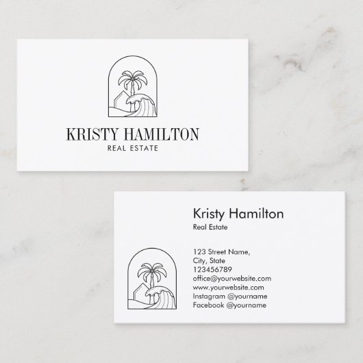 MODERN MINIMALISTISCHES richtiges Anwesen Wohnhaus Visitenkarte (Vorne/Hinten)