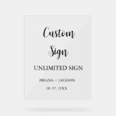 Modern Minimalistisches Schild Hochzeitstisch (Vorderseite)