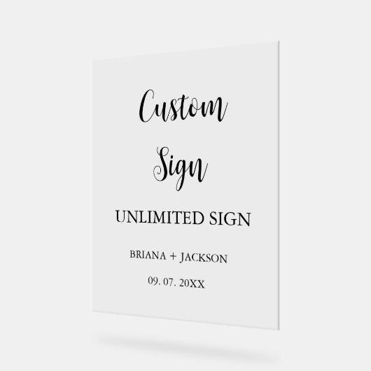 Modern Minimalistisches Schild Hochzeitstisch (Winkel)