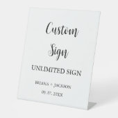Modern Minimalistisches Schild Hochzeitstisch (Vorderseite)