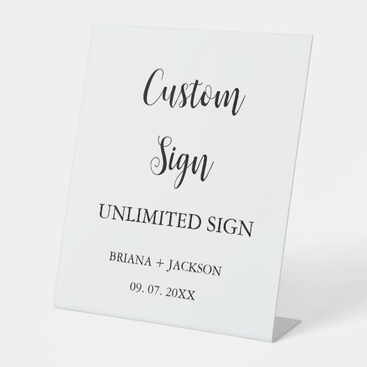 Modern Minimalistisches Schild Hochzeitstisch (Vorderseite)