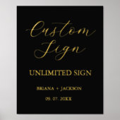 Modern Minimalistisches Schild Hochzeitstisch (Vorderseite)