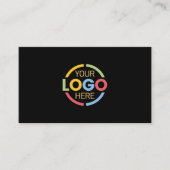 Modern Minimalistisches Schwarz-Gold-Firmenlogo Visitenkarte (Vorderseite)