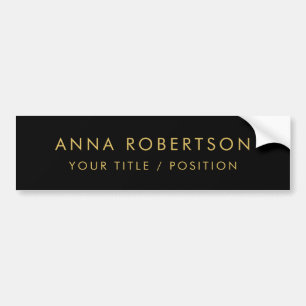 Modern minimalistisches Schwarz Gold Professionell Autoaufkleber